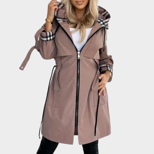 WW | Lange Jacke mit Reißverschluss und Kapuze