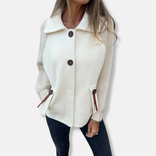 WW | Jacke - Lässiger Schnitt - Gestrickte Ärmel - Mit Revers - Knopfverschluss