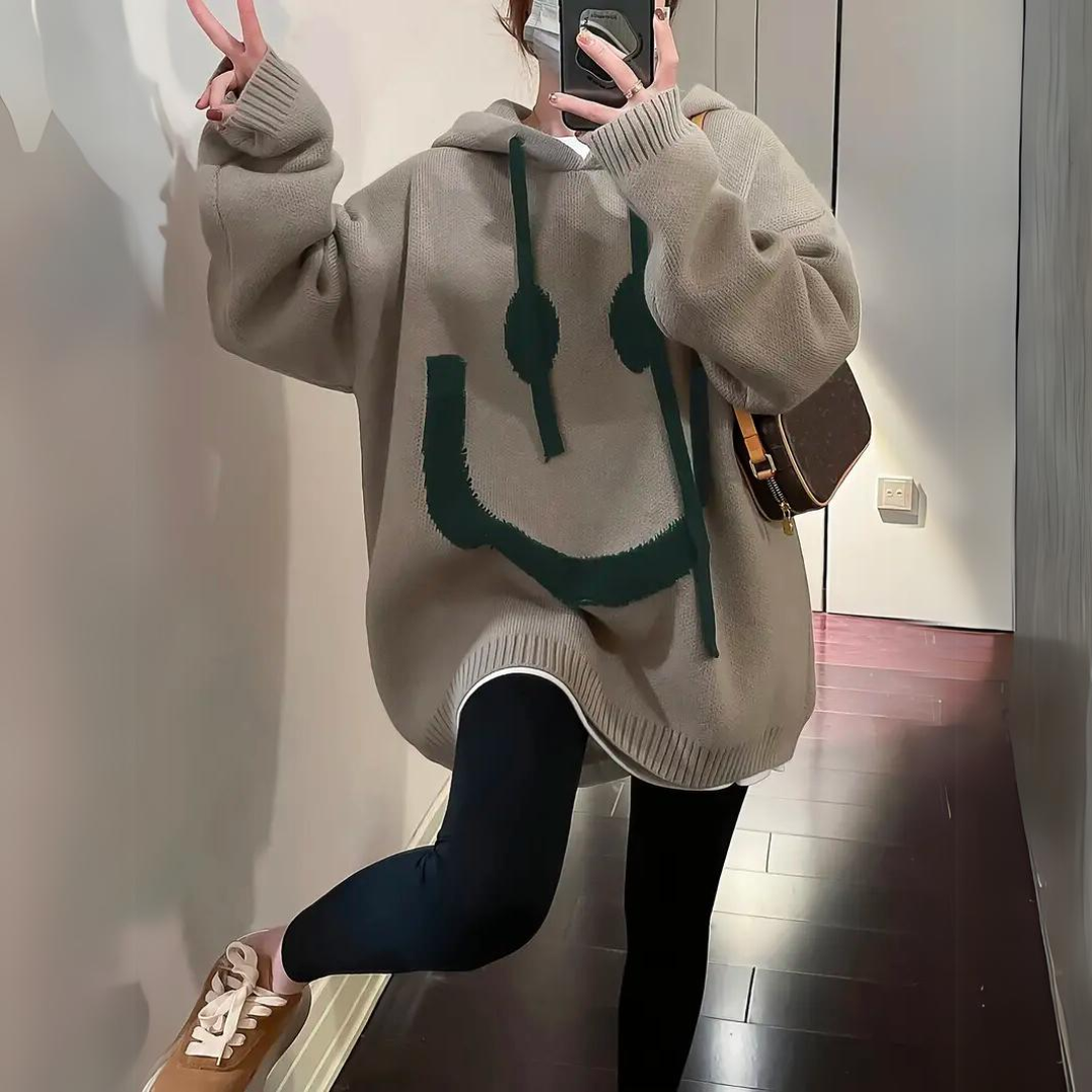 WW | Hoodie Mit Smiley-Print Für Frauen