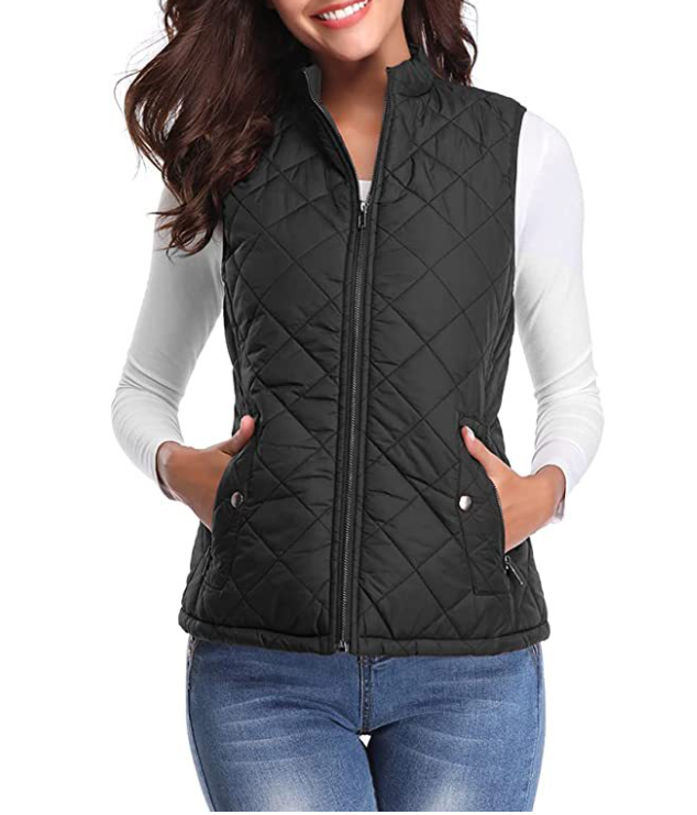 WW | Gestepptes Zip-Up-Weste mit Taschen für Damen
