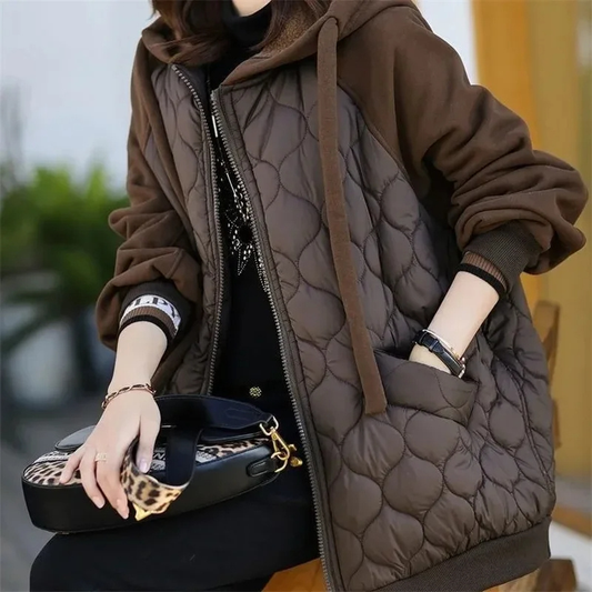 WW | Oversized gep quiltete Jacke mit Kapuze