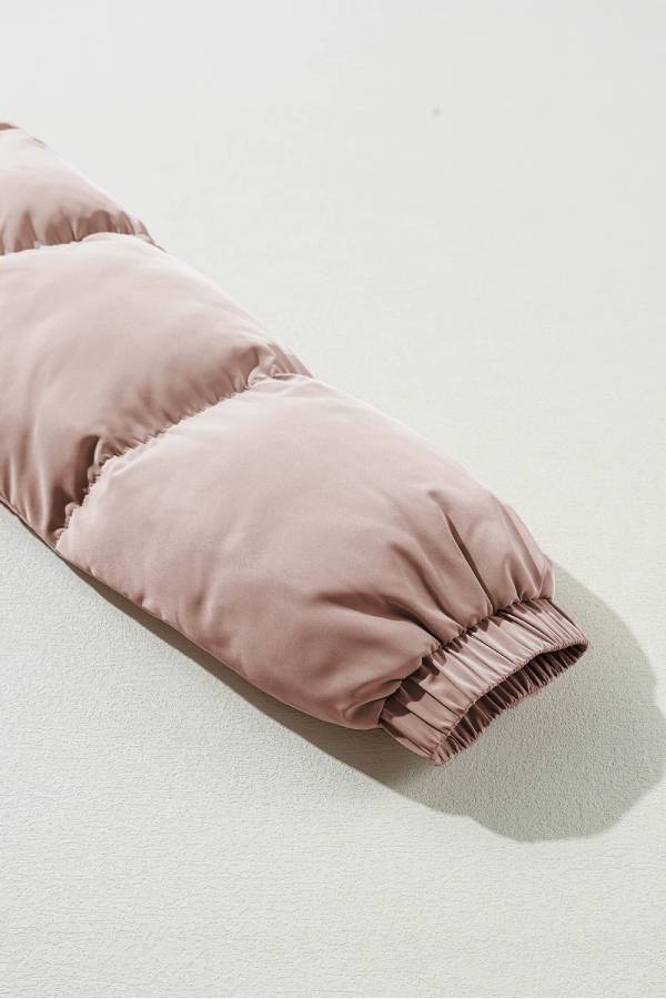 WW | Rosa Volle Reißverschluss Gesteppt Pufferjacke