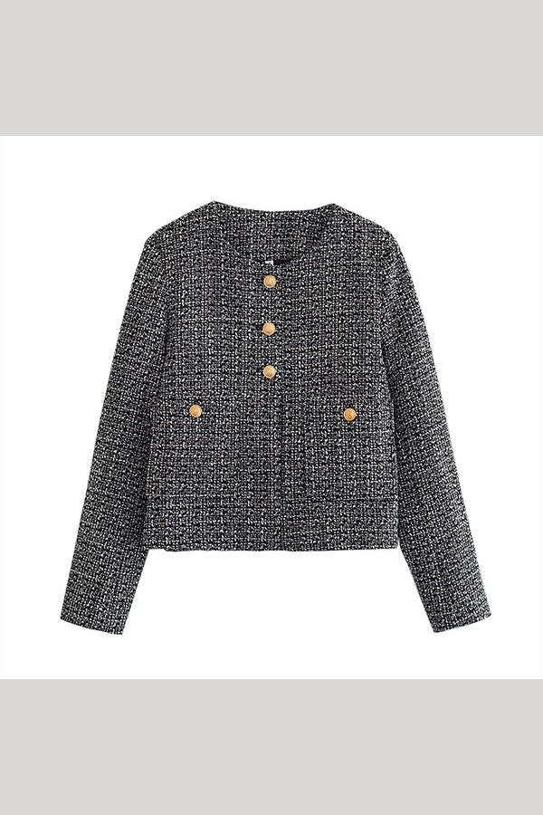 WW | Farbe Texturiertes Lässiges Stil Top Jacke
