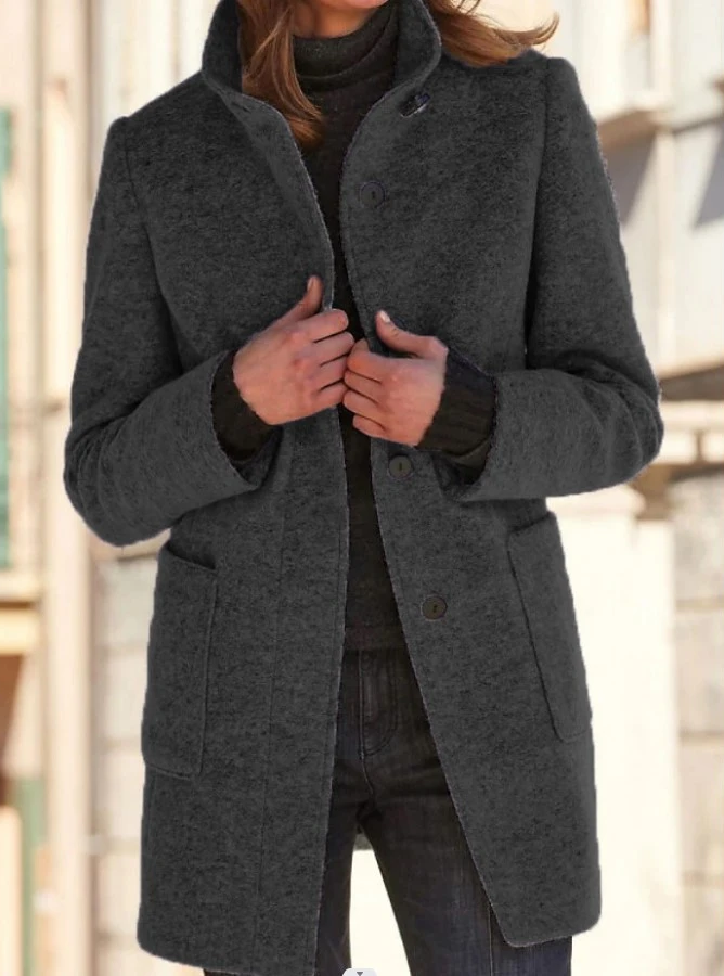 WW | Women's Coat Vintage Plain Button