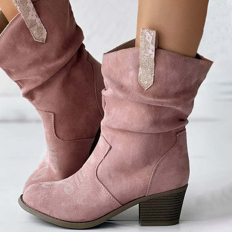 WW | Vintage-Stiefel Mit Klobigem Absatz
