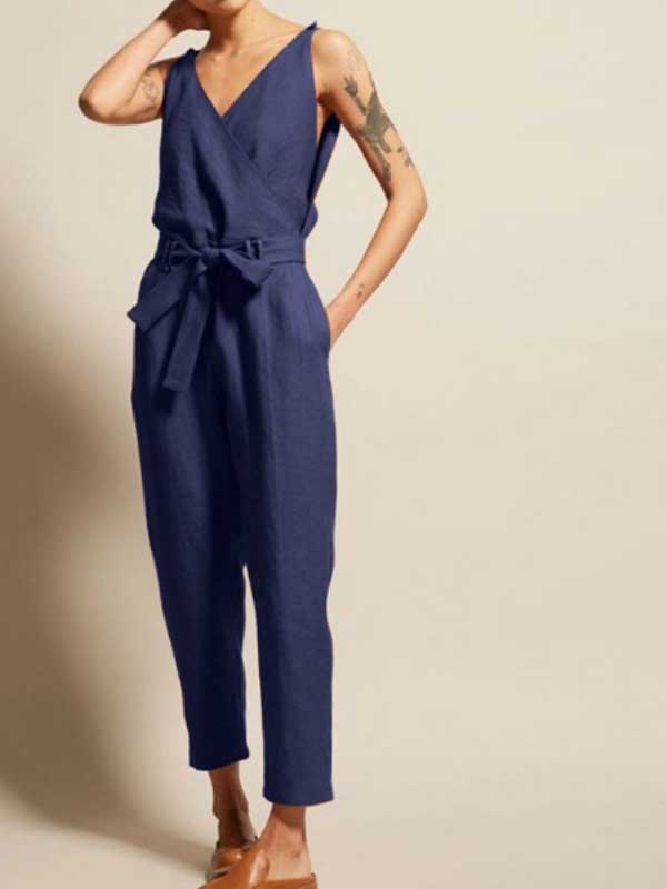 WW | Neck Sleeveless Jumpsuit