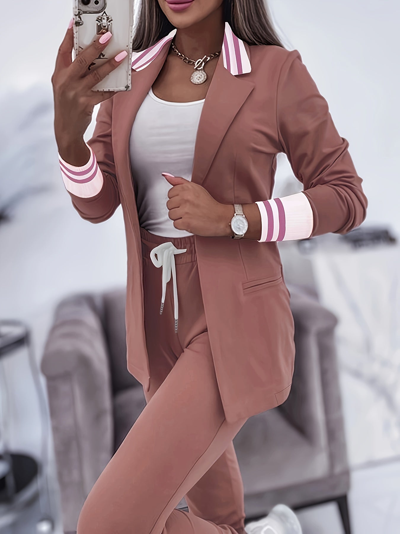 WW | Slim Trousers and Blazer Outfit Set for Women - Perfect for Casual Days