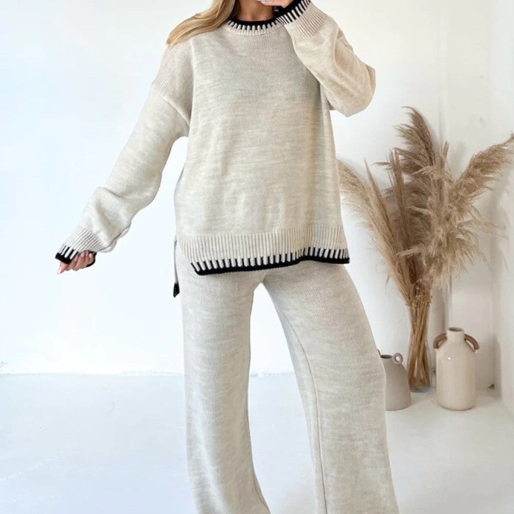 WW | Damen Strick Zweiteiler mit Pullover und Hose