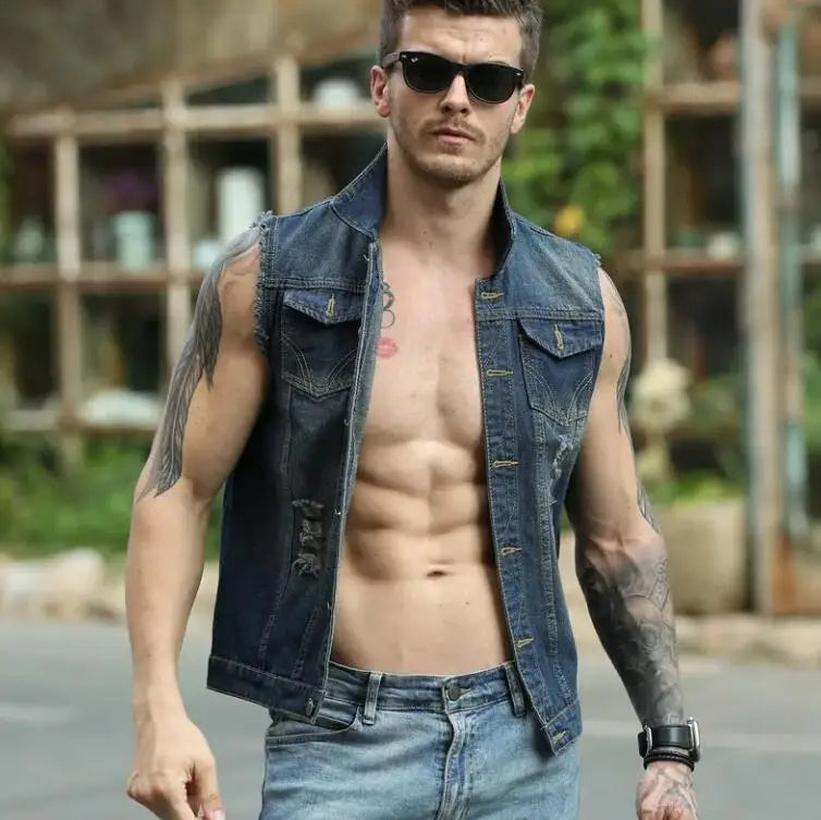 WW | Zerrissene Denim-Weste