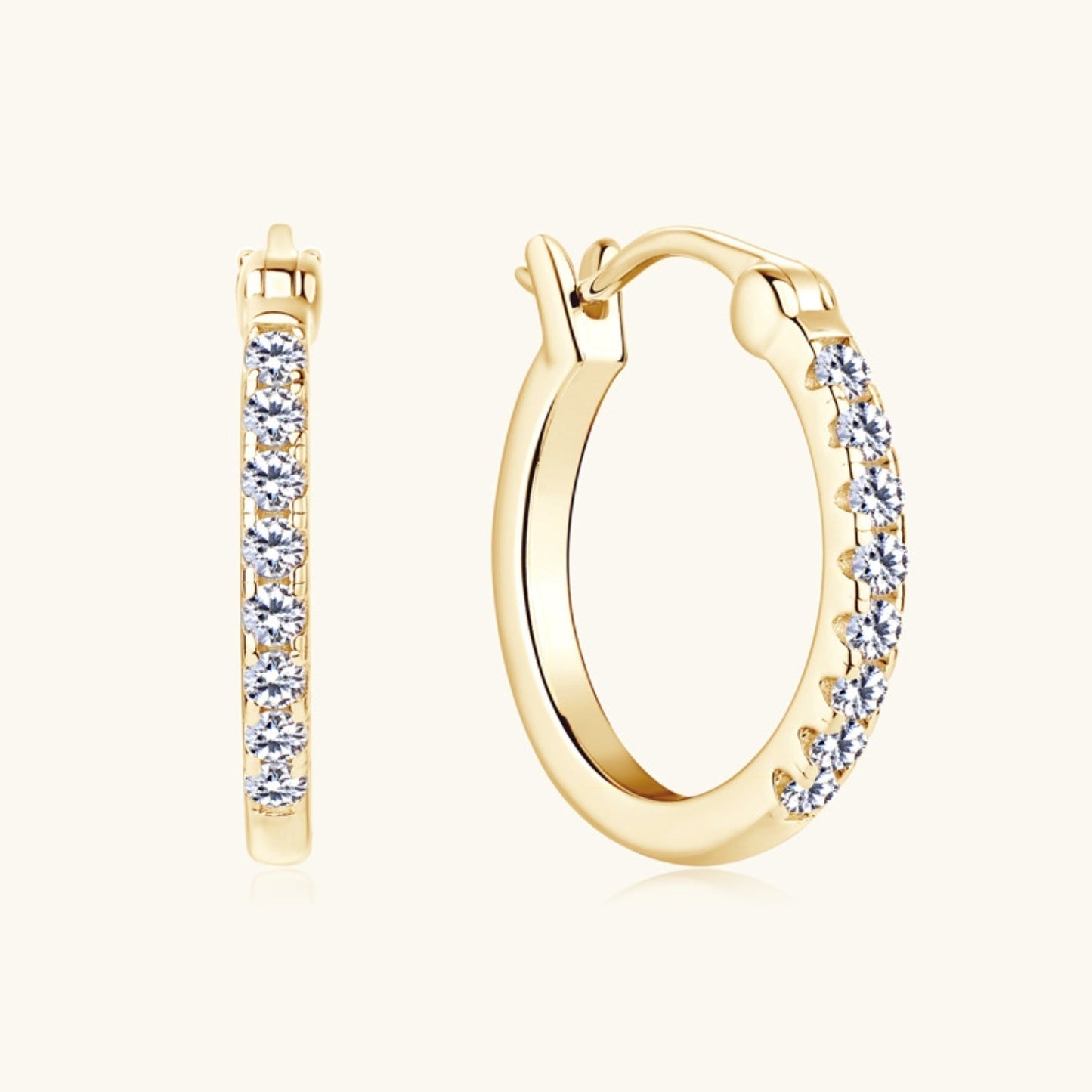 WW | 925 Sterling Silber Moissanit Huggie Ohrringe