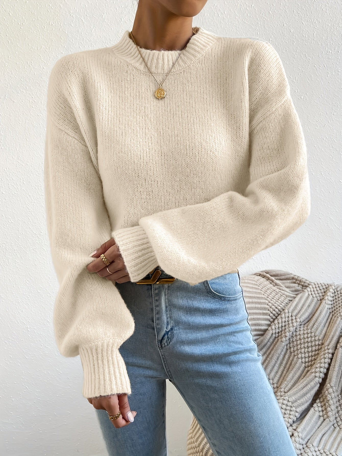 WW | Oversize Strickpullover mit Rundhalsausschnitt – Weich & stylisch für kalte Tage