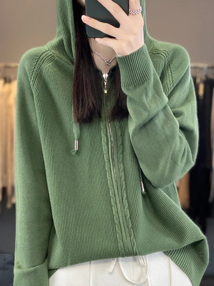 WW | Luxuriöser Kapuzen-Cardigan