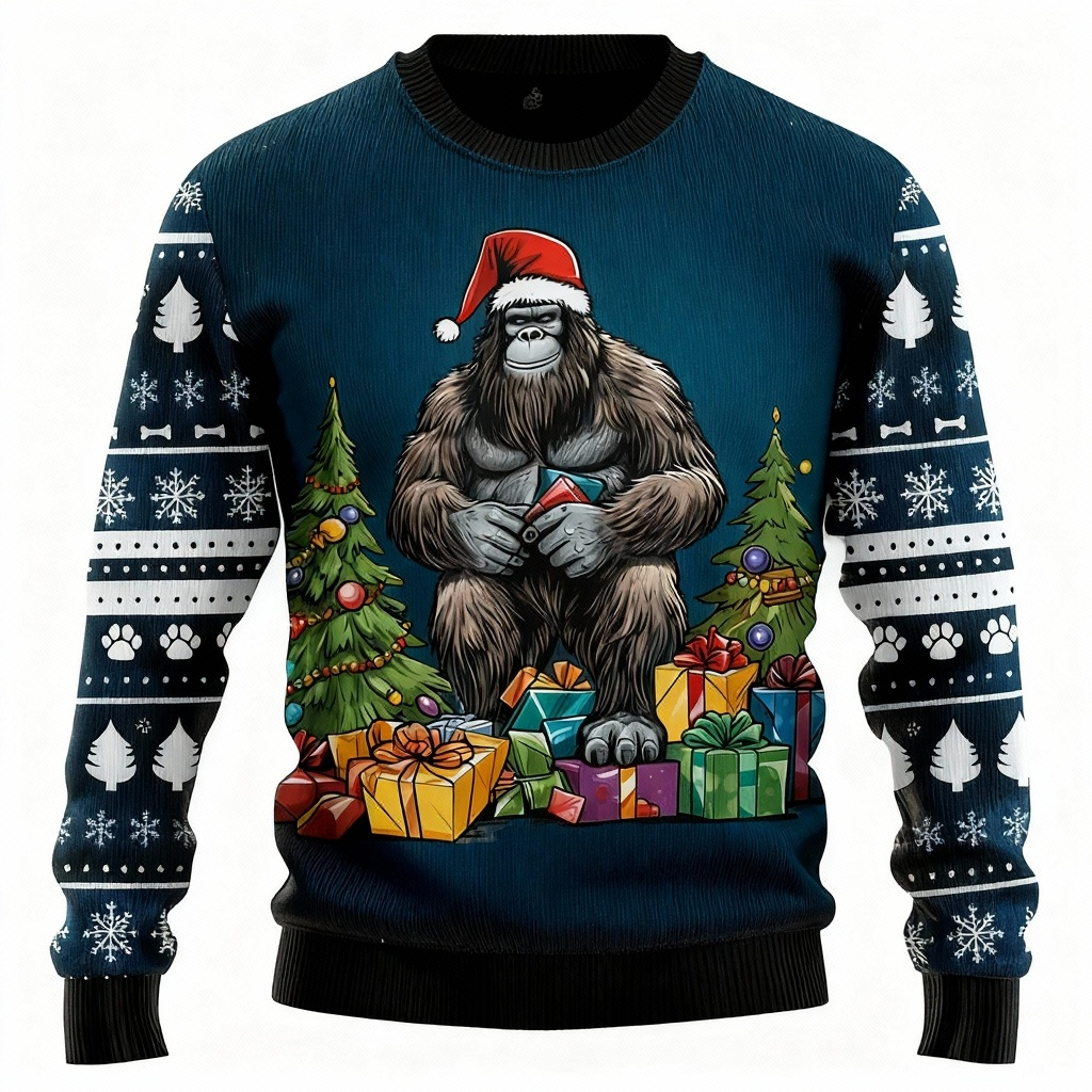 WW | Tier- & Weihnachtsgeschenk Muster Druck - Vintage Weihnachtsikone Ugly Sweater