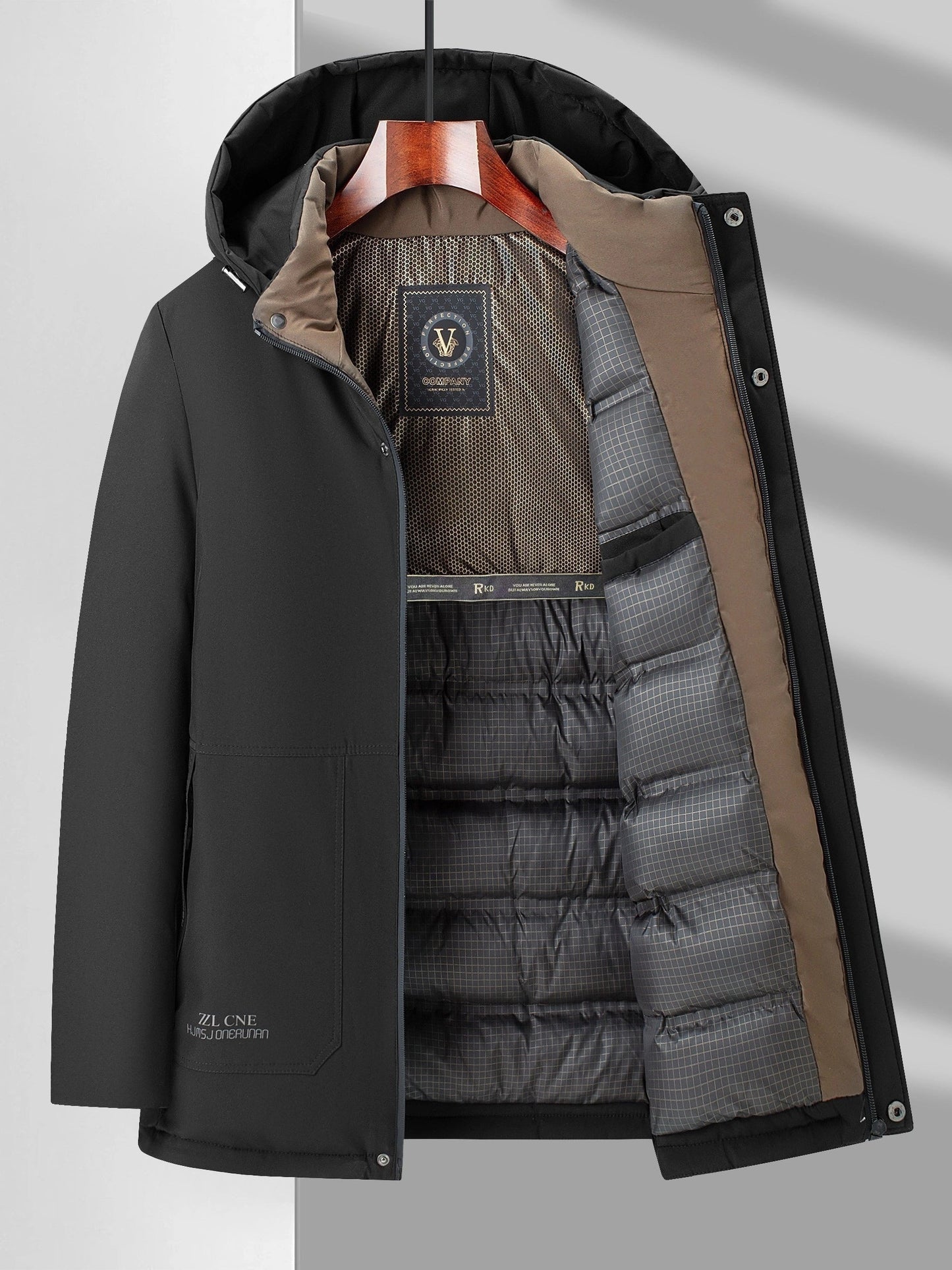 WW | Hooded Long Sleeve Zip-Up Padded Winter Jacket for Men - Perfect for Outdoor Activities