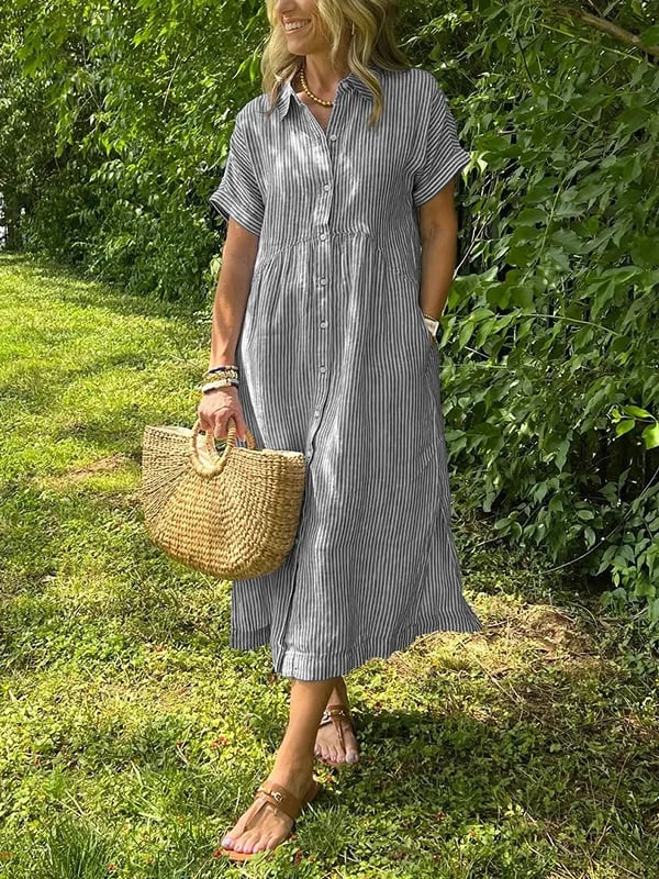 Udela™ | Elegant Striped Dress