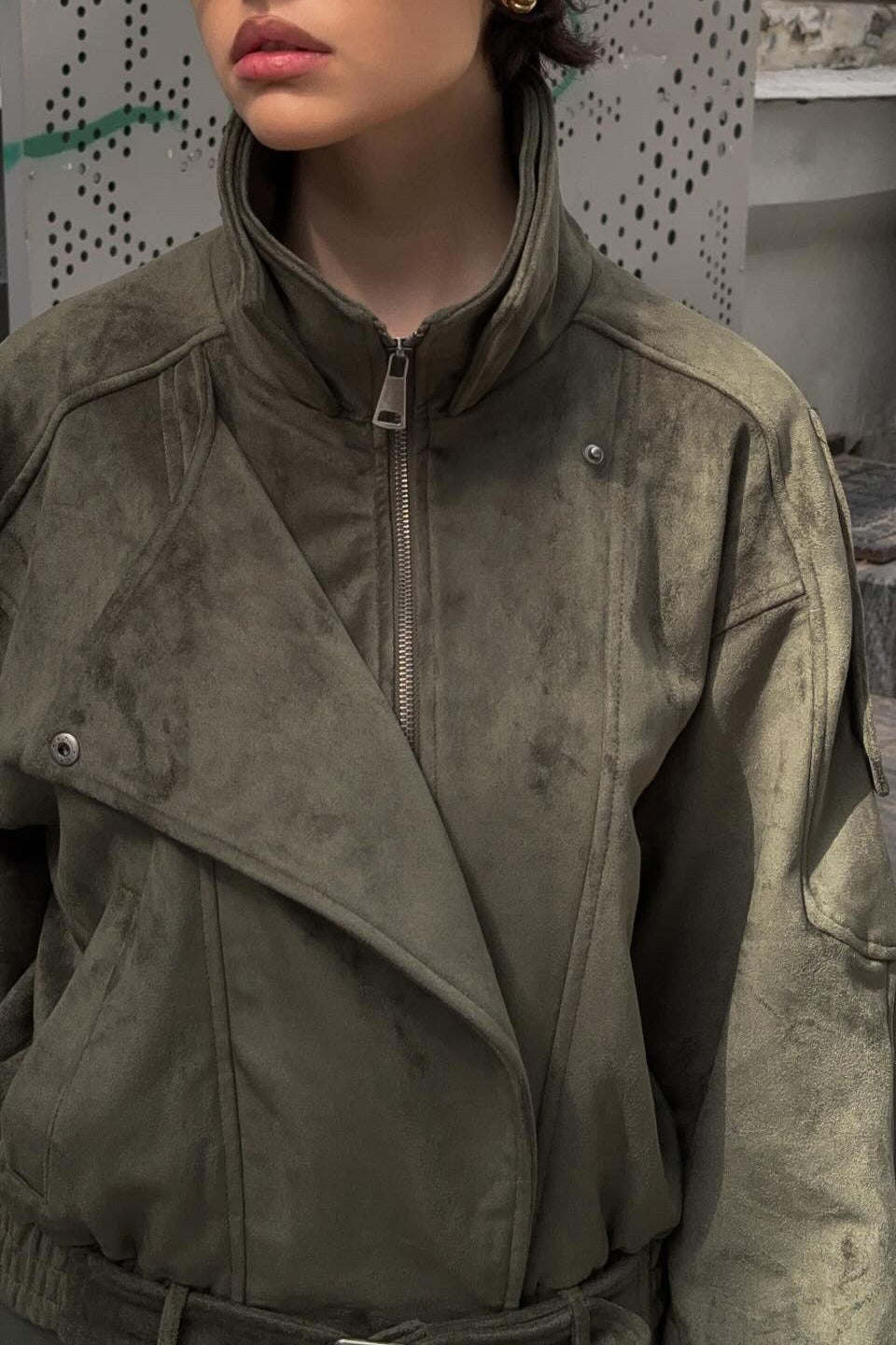 WW | Kragen Wildleder Übergröße Jacke