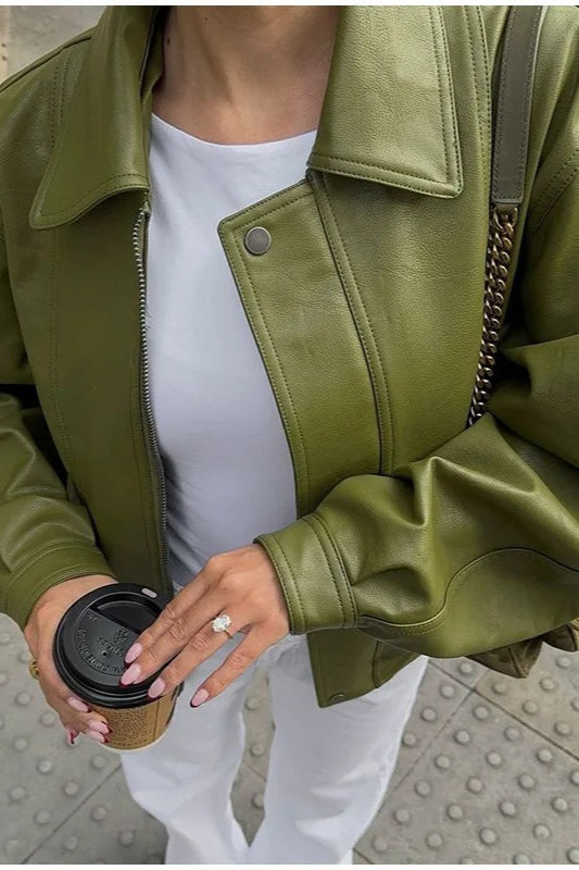 WW | Grüne Kunstlederjacke