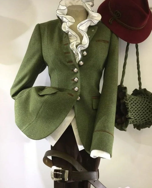 WW | Women's Olive Green Long-Sleeve Jacket with Inserts