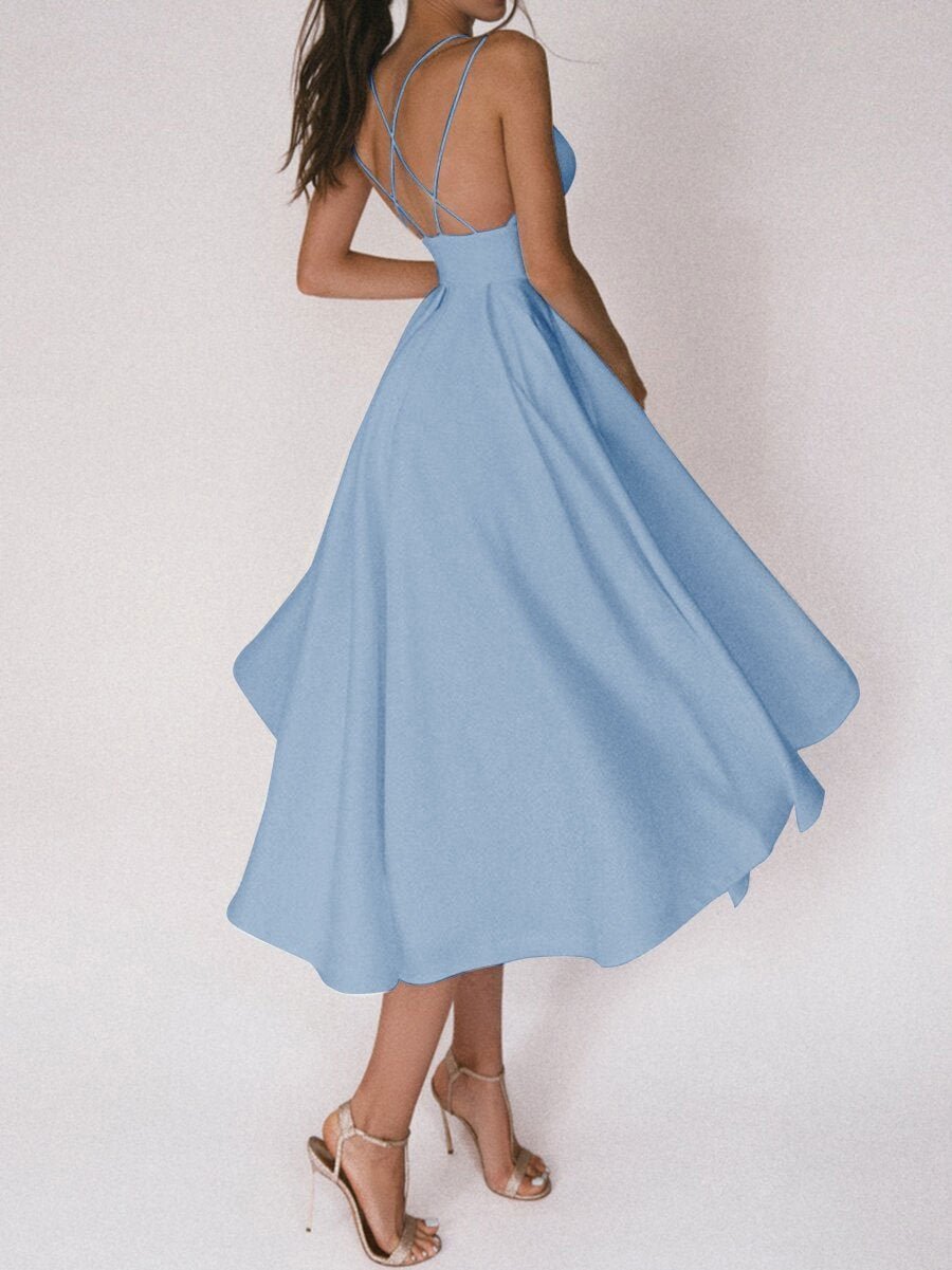 WW | Elegantes Midi-Kleid mit Trägern für Damen