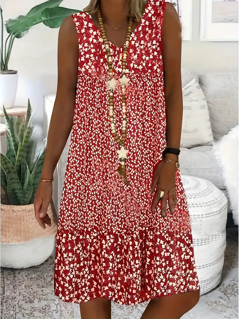 Maarika™ | Sleeveless Floral Dress