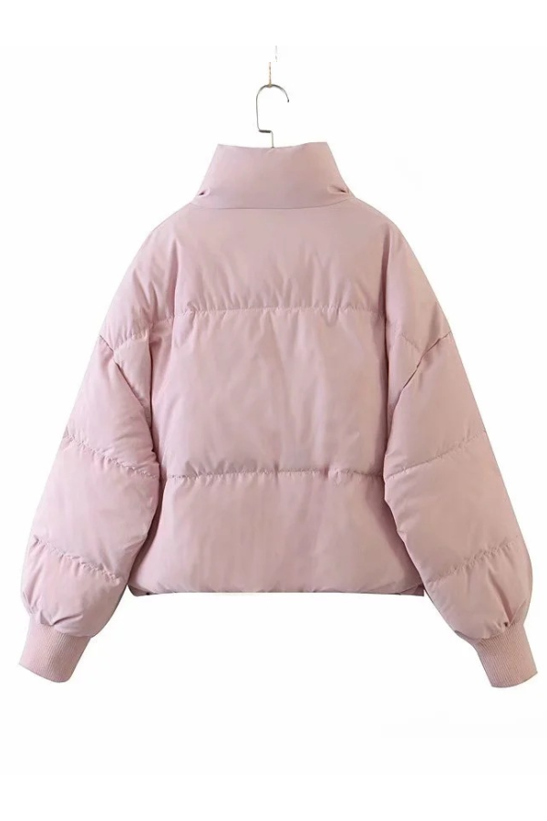 WW | Collar Zipper Pocket Thick Warm Cotton Jacket
