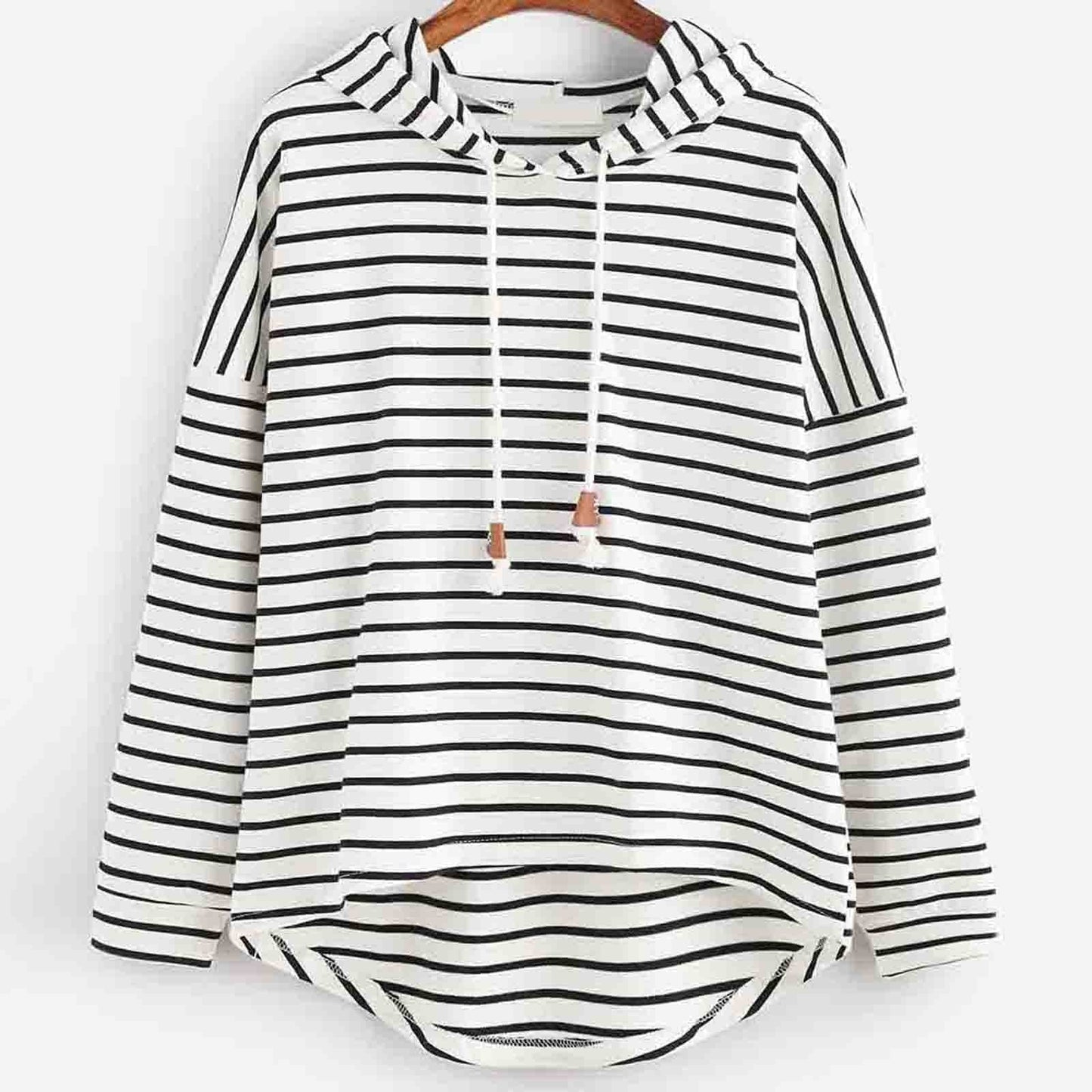 WW | Hoodie - Streifenmuster - Lockere Passform - weiches Strickmaterial mit Kordelzugkapuze
