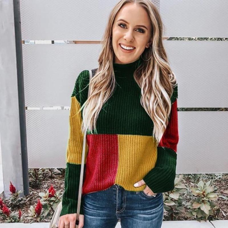 WW | Strickpullover - Oversized Fit - Blockmuster - Weich und Warm