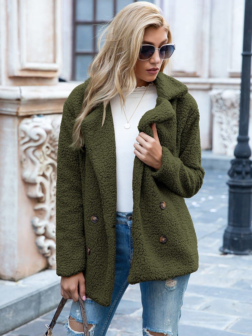 WW | Fur Jacket - Double-Breasted - Soft & Warm Teddy Texture - Elegant Design