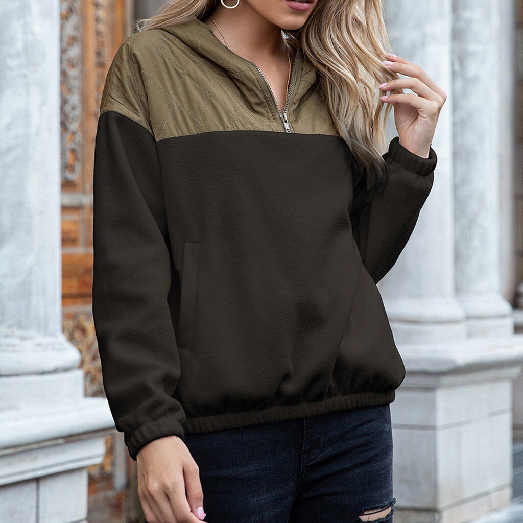 WW | Stylischer Kapuzenpullover Mit Zwei Farben