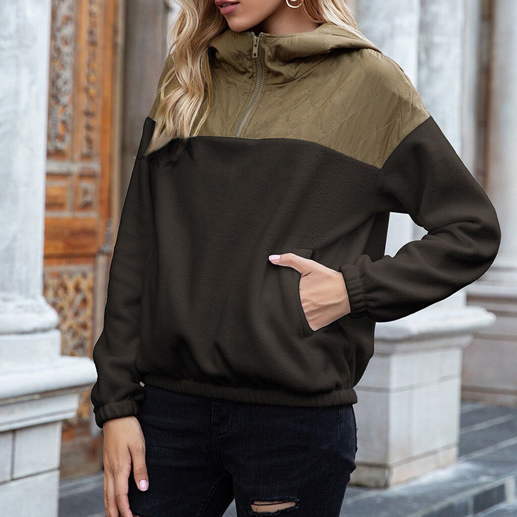 WW | Stylischer Kapuzenpullover Mit Zwei Farben