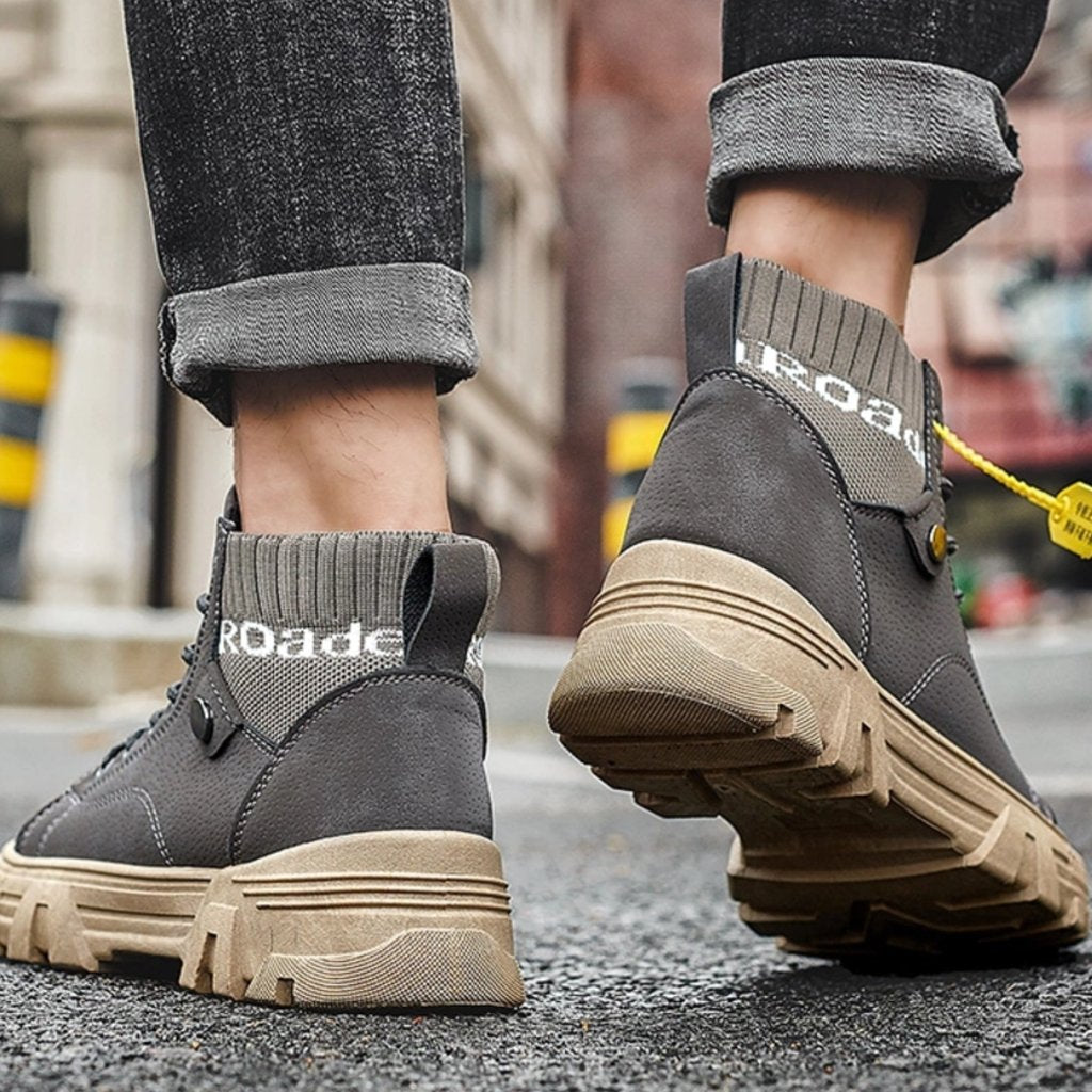 WW | Schuhe Hohe Sneaker Strapazierfähige Sohle Schnürung Bequemer Rippkragen