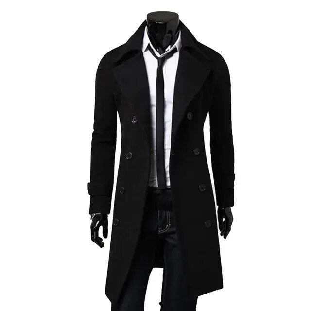 WW | Trench Coat Windproof Jacket with Double Breasting