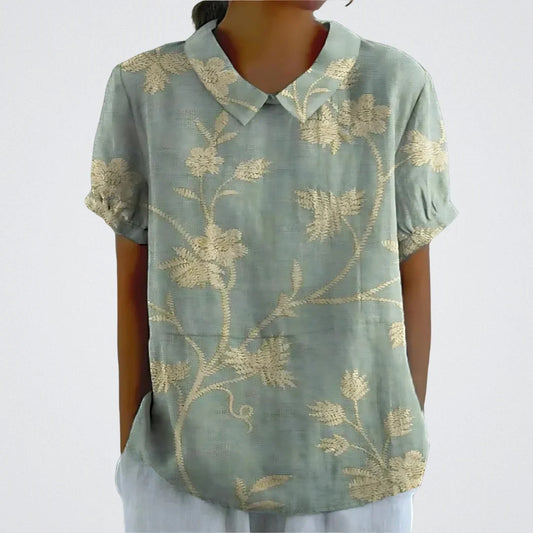 Lina™ | Elegant Blouse with Floral Detail