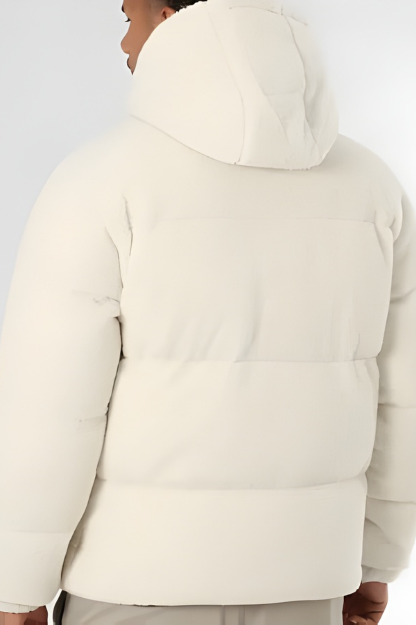 Kareem | Sherpa Down Jacket with Hood Light Beige