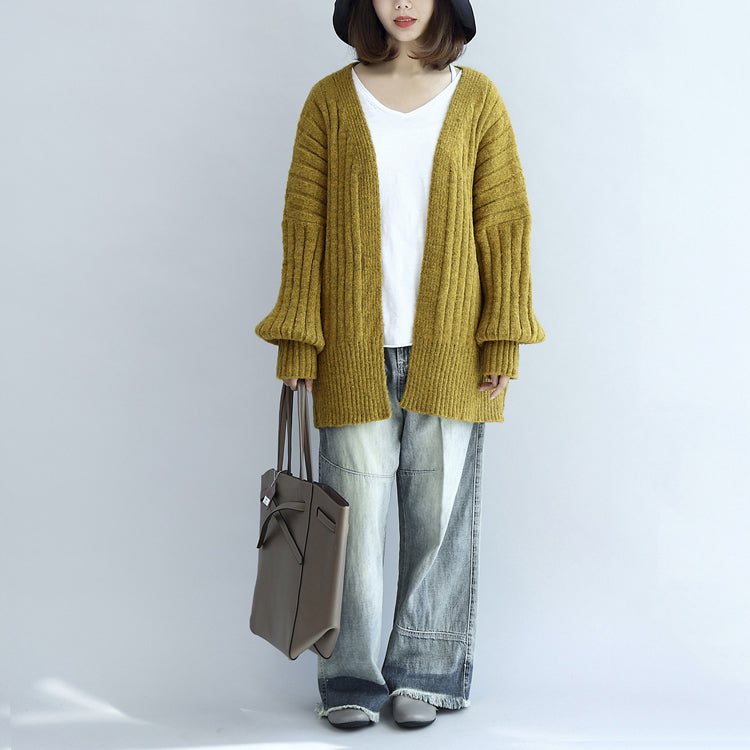 WW | Thick Warm Oversized V-Neck Sweater Cardigans, Long-Sleeved Knit Short Coats