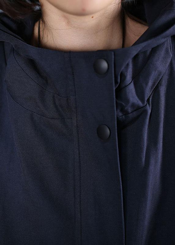 WW | Oversize langer Mantel blau Kapuzen ärmellose Jacken
