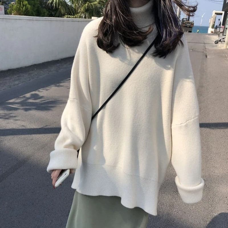 WW | Rollkragenpullover - Oversized Fit - Weiches Strick - Lange Ärmel
