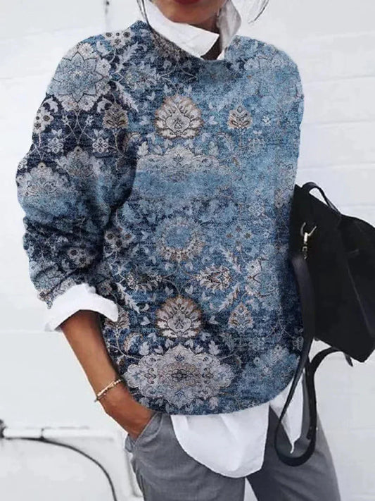WW | Elegant Blue Crew Neck Sweater