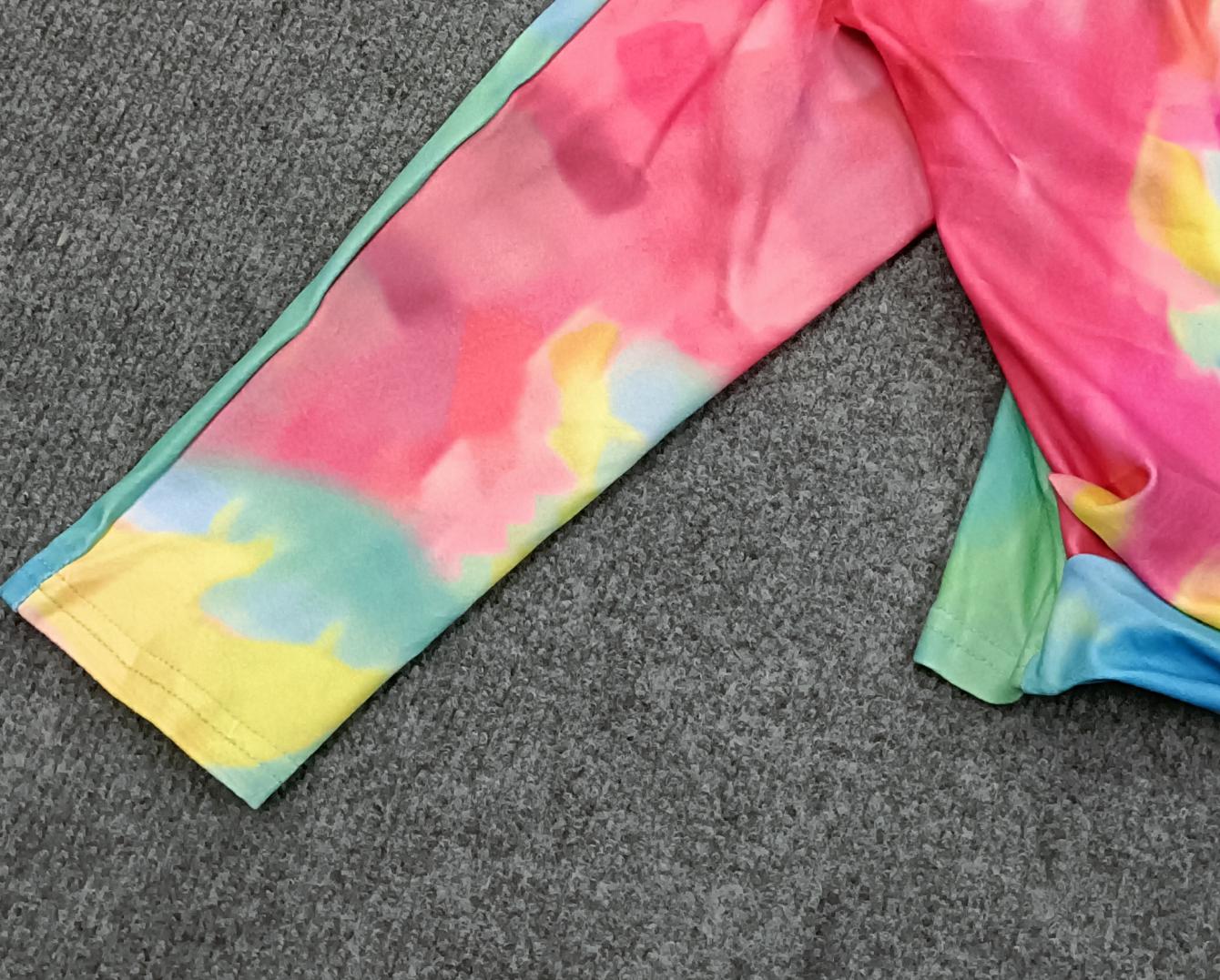 WW | Buntes Langärmeliges Boho Top mit Schal