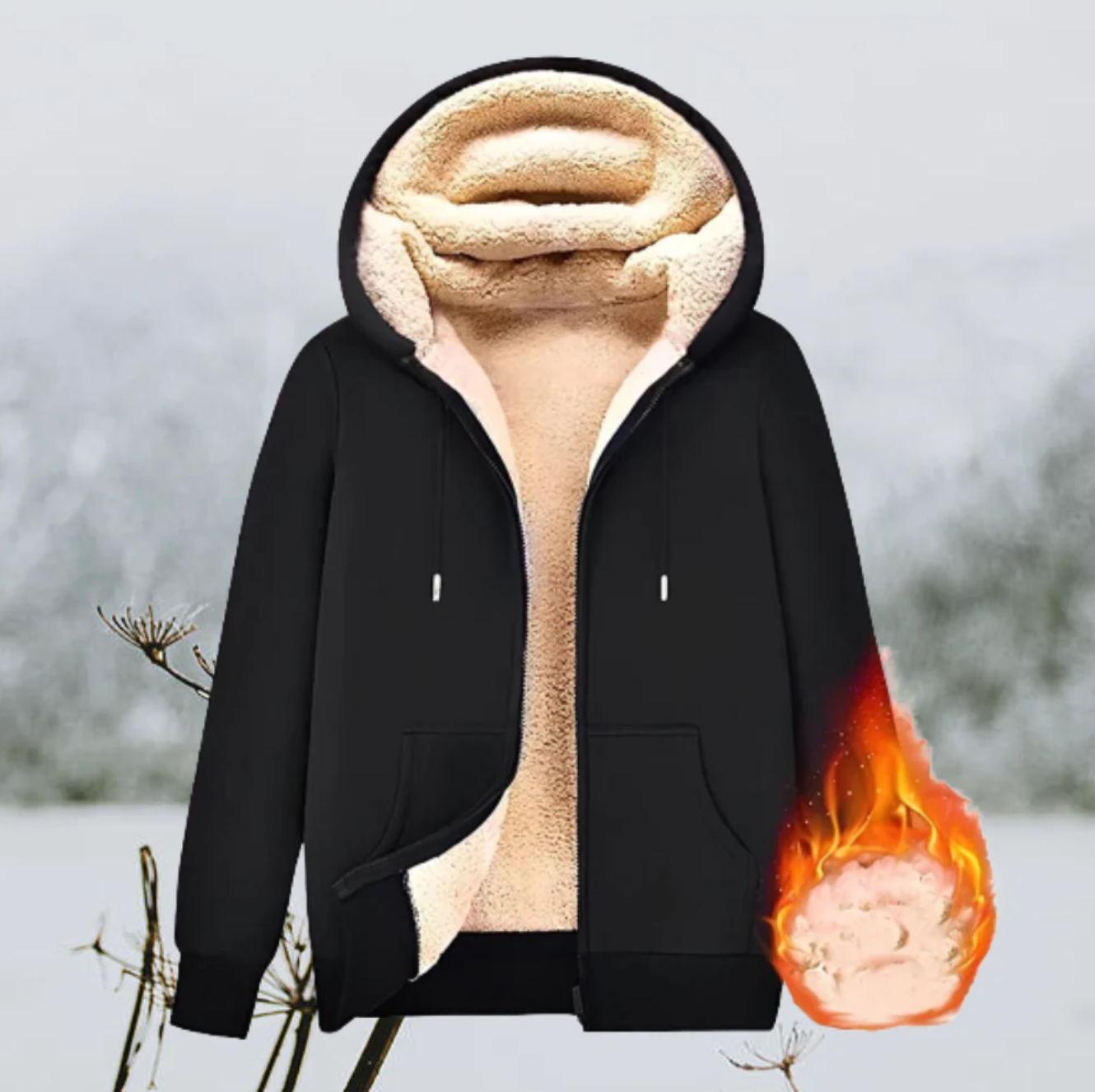 WW | Cozy Unisex Sheepskin Leather Jacket with Hood