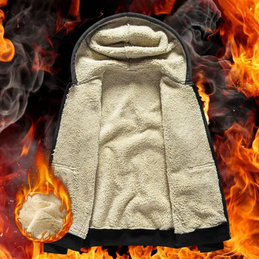 WW | Cozy Unisex Sheepskin Leather Jacket with Hood