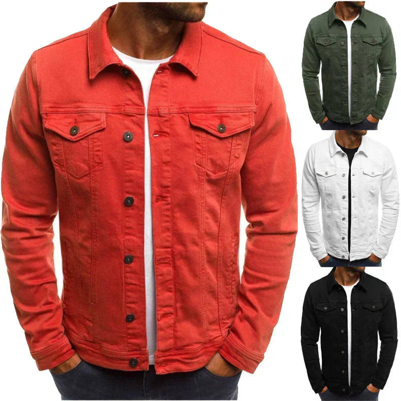 WW | Herren Jeansjacke mit Knöpfen - Lange Ärmel