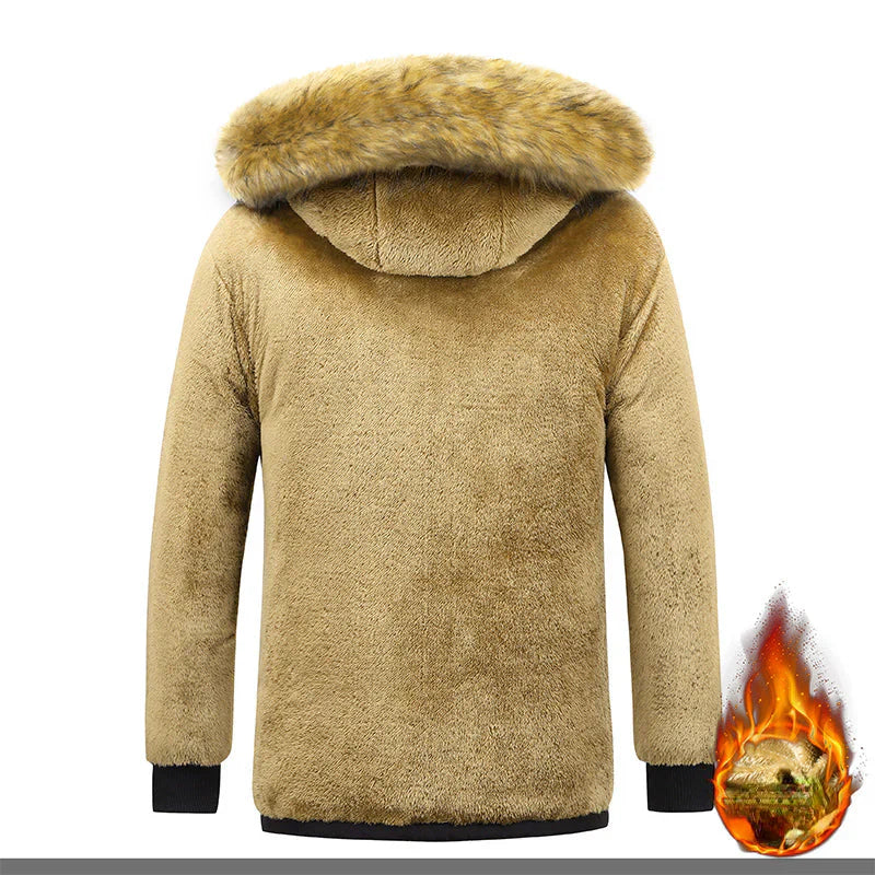 WW | Winterjacke mit Fell Innenfutter und Kapuze für Herren - Perfekt für Outdoor-Aktivitäten
