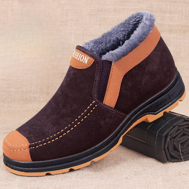 WW | Stiefel Wildleder Warme Fütterung Rutschfeste Sohle Bequemer Schlupfschuh