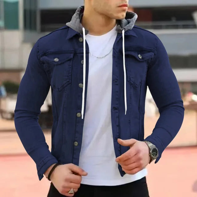 WW | Timo Elegante Jeansjacke Mit Kapuze Für Männer