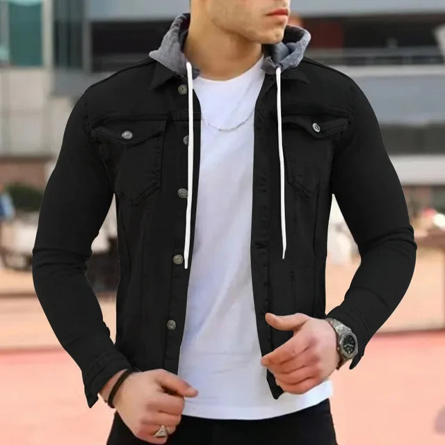 WW | Timo Elegante Jeansjacke Mit Kapuze Für Männer