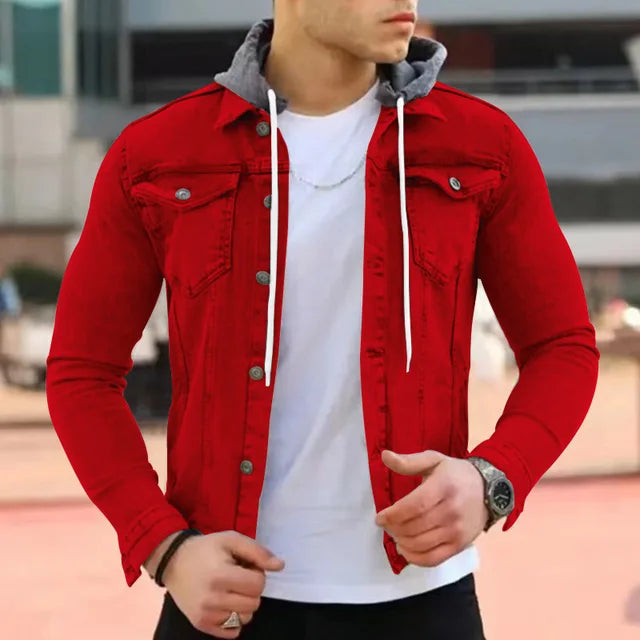 WW | Timo Elegante Jeansjacke Mit Kapuze Für Männer