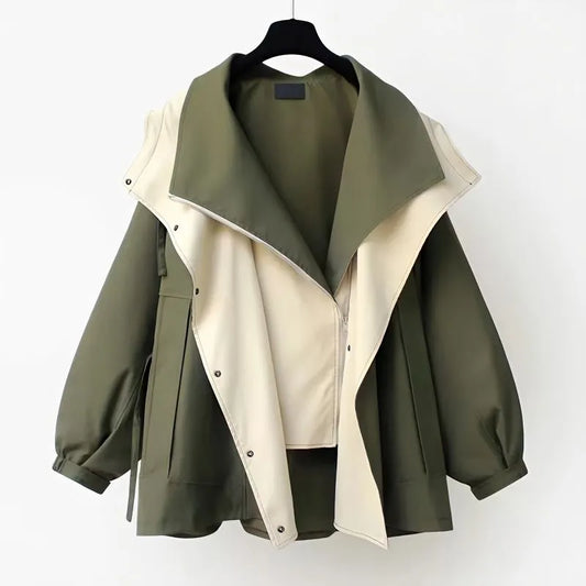WW | Modischer zweifarbiger Windbreaker