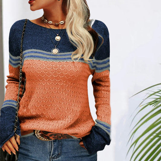 WW | Klassischer Gestreifter Strickpullover für Damen
