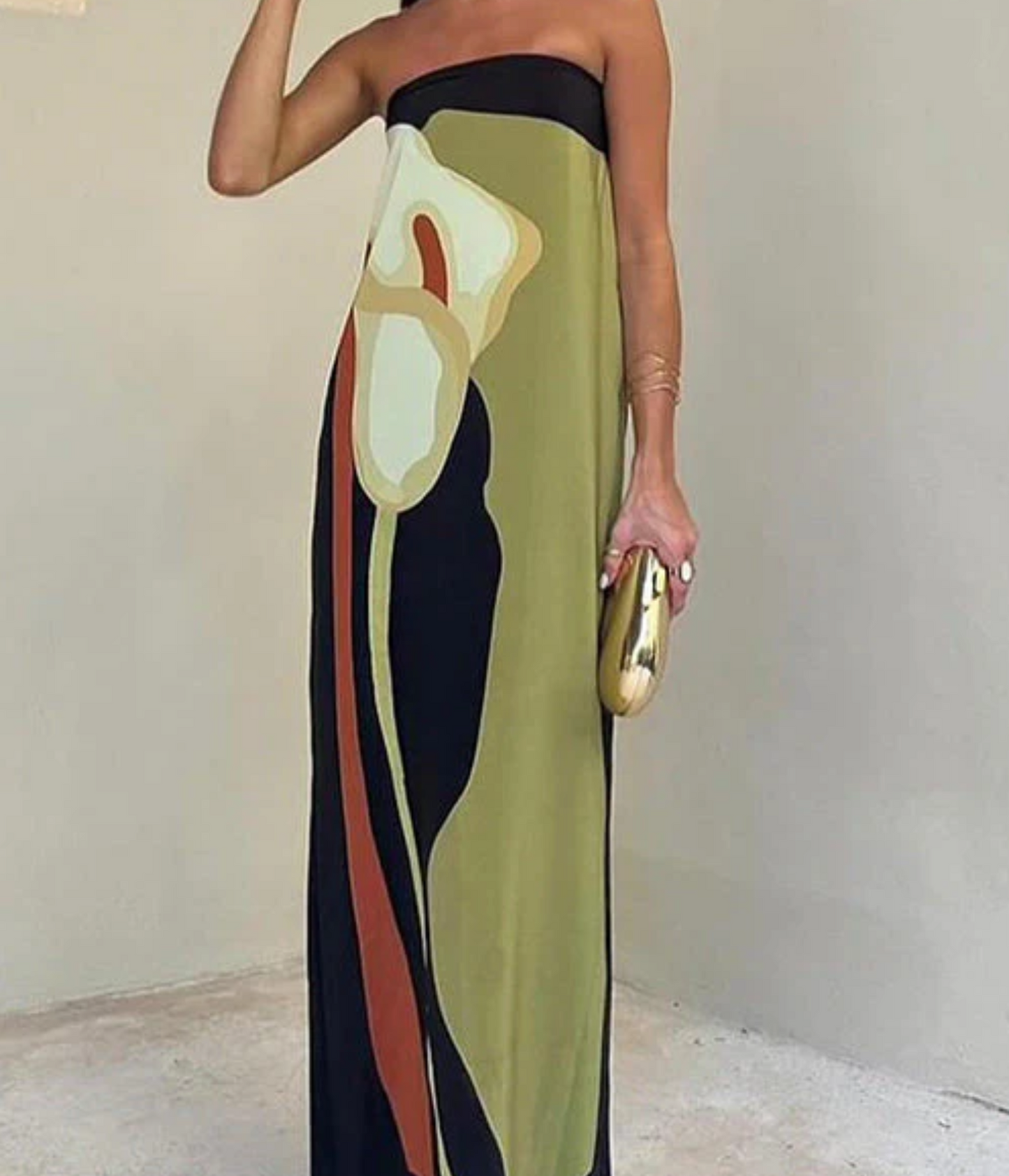 Paula - Printed off-the-shoulder dress